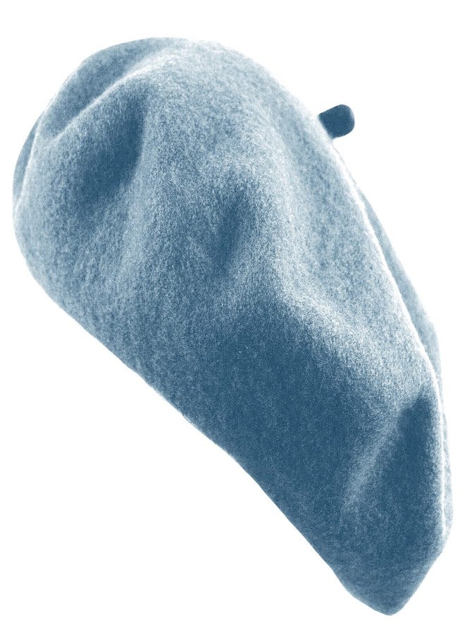 TZ Promise Women's French Beret Hat Solid Color Plain Wool Classic Traditional Artist Cap (US, Alpha, One Size, Baby Blue) - Image 1